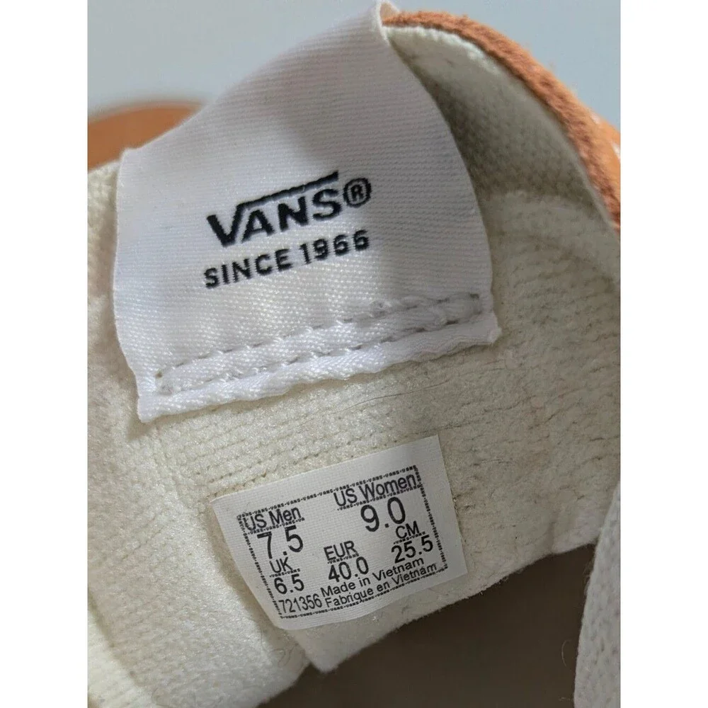 Vans Sk8-Hi Cadmium Orange / True White Sneakers - Size 7.5 Mens